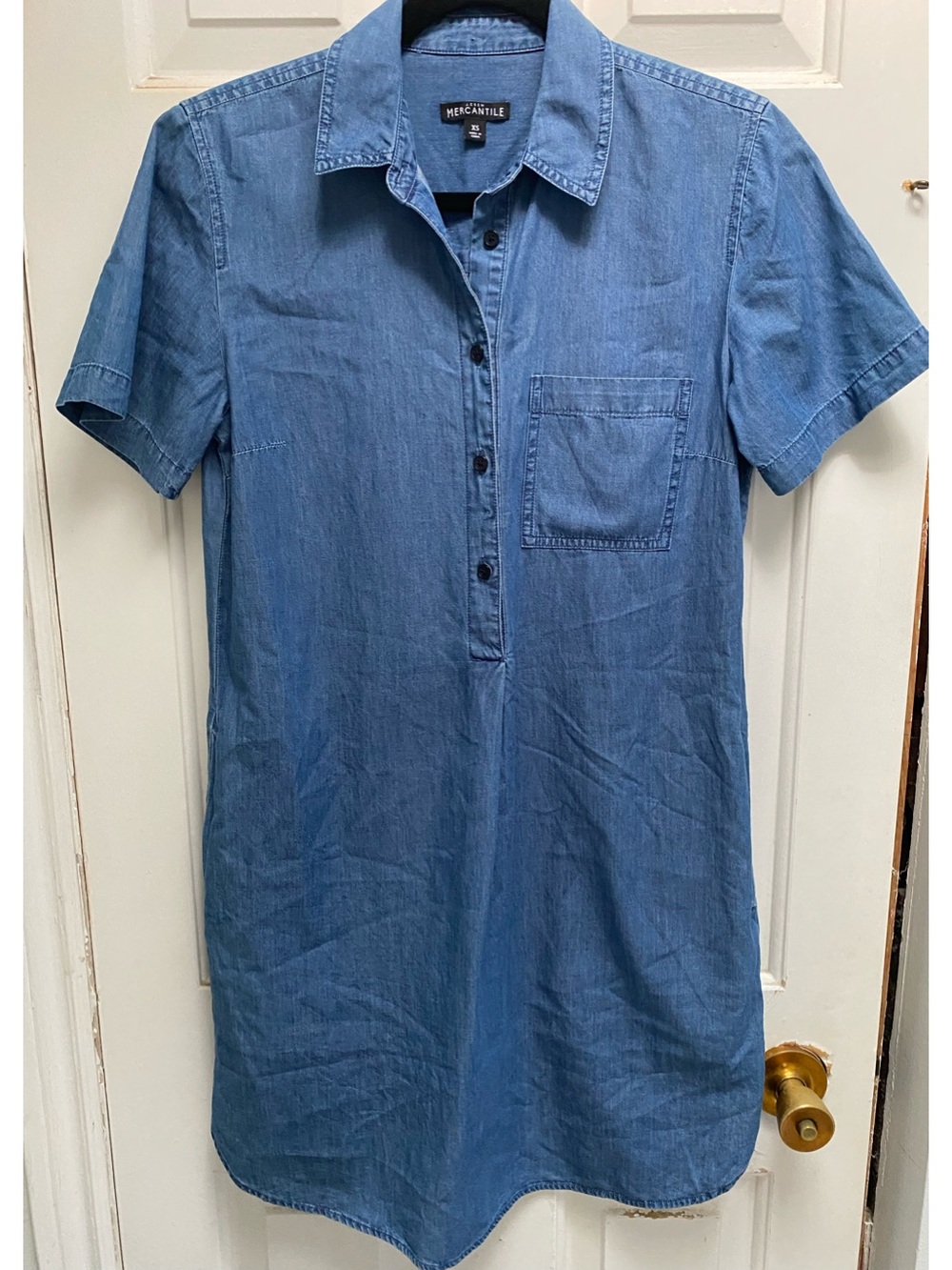 J. Crew mercantile blue cotton shirt dress, extra small